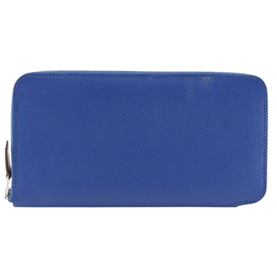 Hermes Hermès Silk'in Blue Leather Wallet  ()