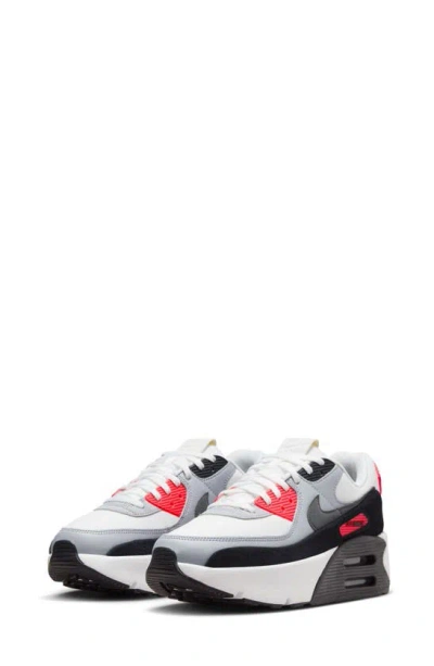 Nike Air Max 90 Lv8 Platform Sneaker In Summit White/black/wolf Grey/smoke Grey/infrared