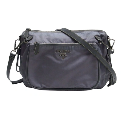 Prada Tessuto Grey Synthetic Shopper Bag ()