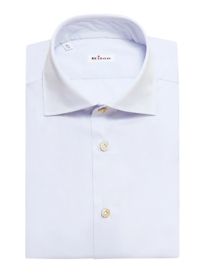 Kiton Shirt In Cotton In Blue