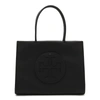 Tory Burch Black Ella Small Tote Bag In Black