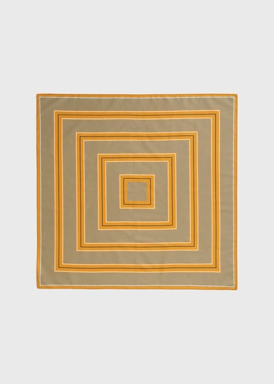 Totême Striped Cotton Silk Bandana Caramel/cornsilk Print In Caramel,cornsilk Print