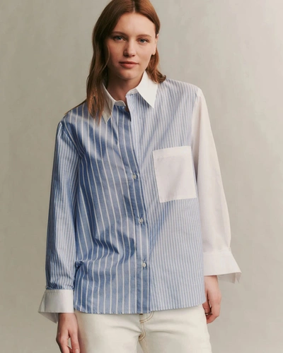 Twp New Morning After Oversized Silk Shirt In Blue