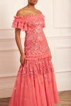 NEEDLE & THREAD NEEDLE & THREAD REGAL ROSE OFF-SHOULDER GOWN