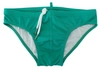 Dsquared2 Green White Logo Print Men Swim Brief Swimwear In Green