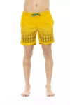 Bikkembergs Light-blue Polyester Swimwear In Yellow