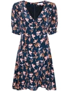 Paul Smith Abstract Print V-neck Mini Dress In Very Dark Navy