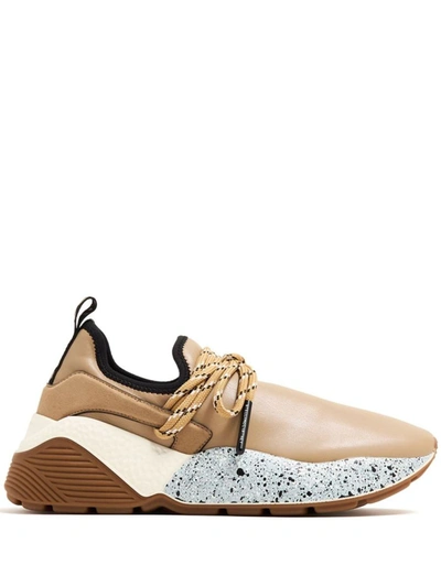 Stella Mccartney Eclypse Faux Stretch Leather Sneakers In Neutrals