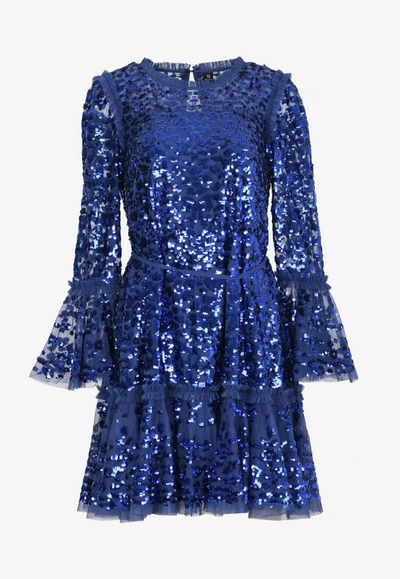 Needle & Thread Annie Sequin Embellished Mini Dress In Blue