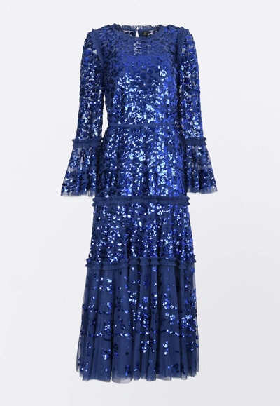 Needle & Thread Annie Sequin-embellished Gown In Blue