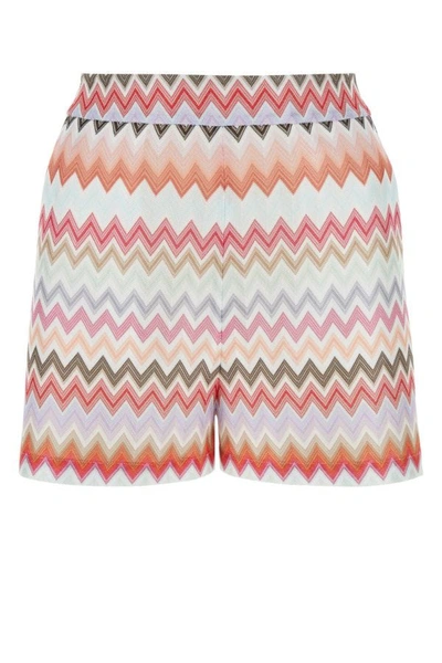 Missoni Zig Zag Cotton-blend Shorts In Br00umsm96q