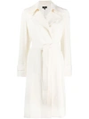 Theory Slim Car Coat In Admiral Crepe In Ivory