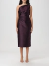 Solace London Kira One-shoulder Maxi Dress In Purple