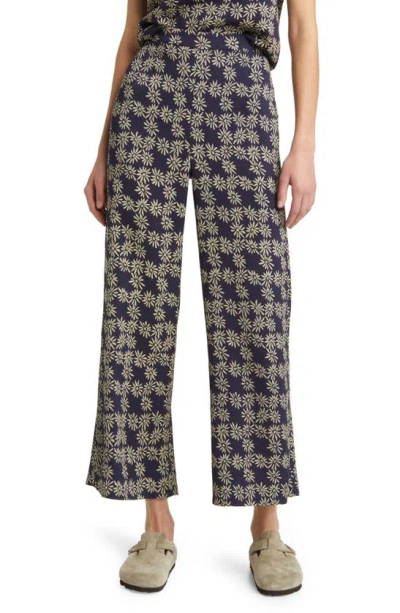 The Great The Dance Flare Pants In Navy Scattered Da