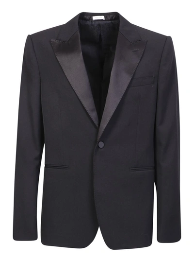 Alexander Mcqueen Contrasting Tailored Blazer In Black
