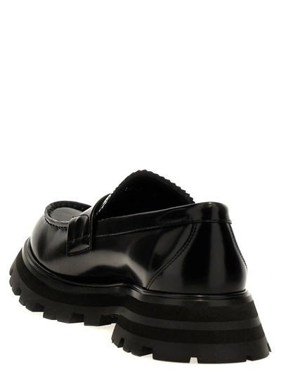 Alexander Mcqueen Brushed Leather Wander Loafers In Black