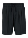 TOM FORD BLACK TWILL BERMUDA SHORTS IN SILK MAN