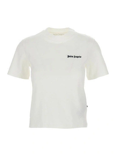 Palm Angels Classic Logo Fitted Tee In White