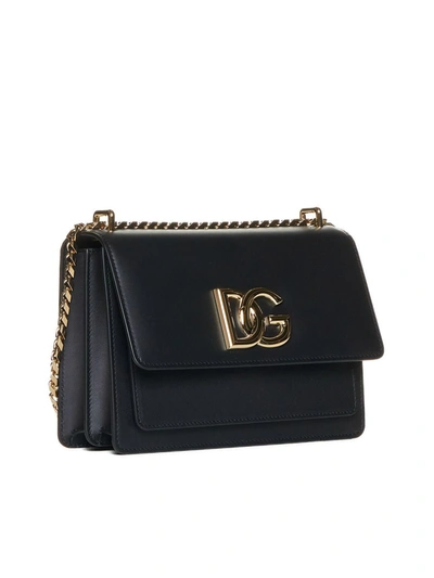 Dolce & Gabbana Rectangular Chain Strap Shoulder Bag In Black