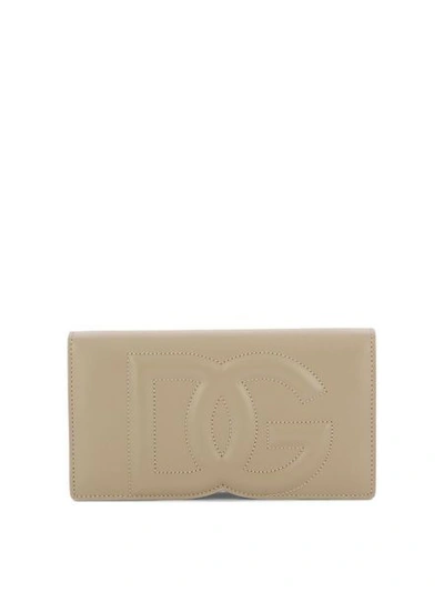 Dolce & Gabbana Logo Leather Phone Bag In Black