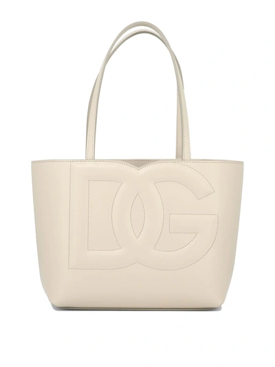 Dolce & Gabbana "dg" Shoulder Bag In Ivory