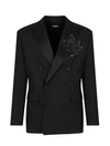 Dsquared2 Embellished Double-breasted Blazer In Black