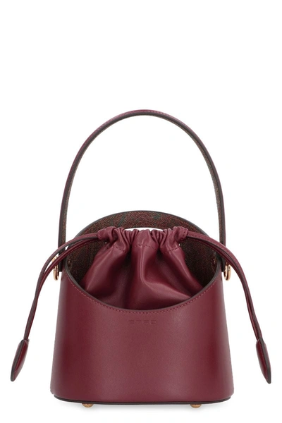 Etro Saturno Mini Bucket Bag In Red-purple Or Grape