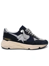 GOLDEN GOOSE GOLDEN GOOSE 'RUNNING SOLE' SNEAKERS IN SUEDE AND BLUE FABRIC
