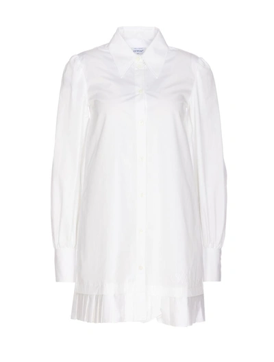 Off-white Cotton Shirt Dress In Whitewhite