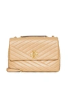 Tory Burch Kira Chevron-quilting Shoulder Bag In Beige