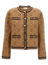 Tory Burch Kendra Cardigan Contrast In Camel