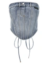 Vetements Light Blue Denim Corsette Top In Blue