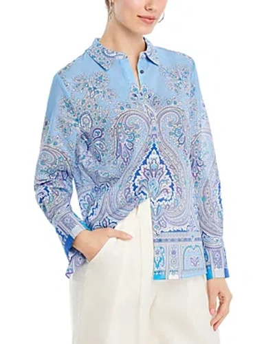 Kobi Halperin Hunter Paisley-print Cotton Blouse In Powder Blue Multi