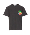 Jw Anderson Jwa Lime-print Cotton T-shirt In Grey