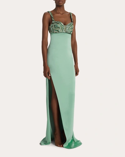 Safiyaa Beaded Sophie Gown In Blue