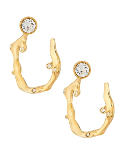 Oscar De La Renta Crystal Branch Drop Earrings In Gold