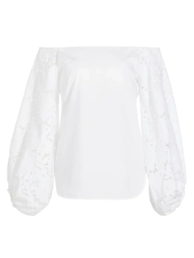 Silvia Tcherassi Women's Stephanie Cotton-blend Off-the-shoulder Blouse In White