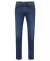 Jacob Cohen Stretch Chinos Zip And Button In Blue