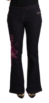 Exte Chic Mid Waist Flared Denim Elegance In Black