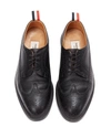 THOM BROWNE THOM BROWNE BLACK GRAINED LEATHER PERFORATED OXFORD BROGUE SHOES