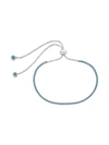 Sterling Forever Cz Slider Bracelet[silver/fuchsia] In Silver