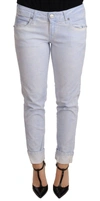 Acht Light Blue Cotton Slim Fit Denim Low Waist Denim Jeans In Blue