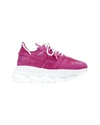 VERSACE NEW VERSACE CHAIN REACTION BLOWZY ALL PINK SUEDE LOW TOP CHUNKY SNEAKER