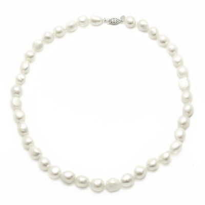 Max + Stone Sterling Silver Freshwater Pearl Baroque Shaped Cultured Necklace In White