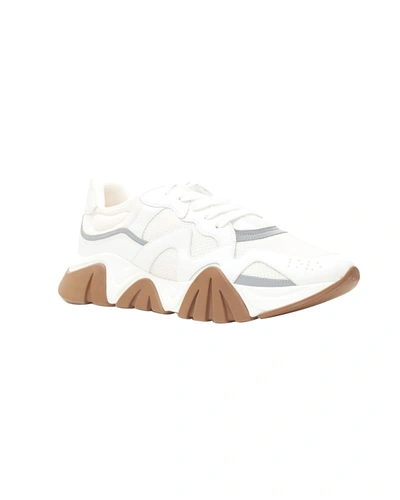 VERSACE NEW VERSACE SQUALO WHITE GUM LEATHER MESH CHUNKY SNEAKERS