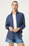 Mavi Button-down Long Sleeve Shirt In Navy Striped In Dark Blue