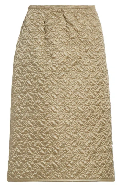 Moncler Quilted Knee-length Skirt In Light Silver Sage