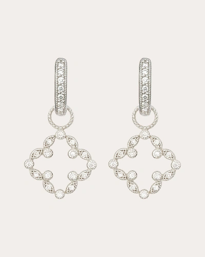 Jude Frances Women's Diamond Pavé Open Clover Marquise Earring Charms In Silver