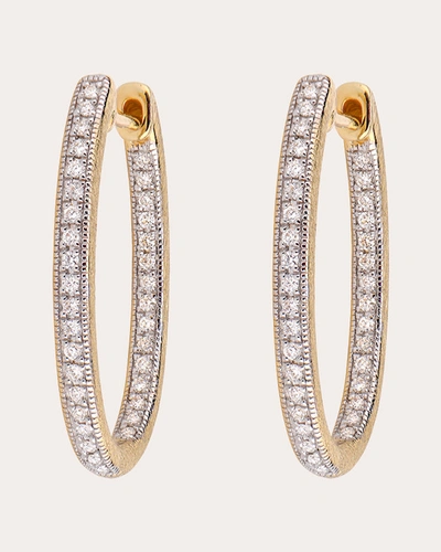 Jude Frances Women's Diamond Large Oval Hoop Earrings In Gold