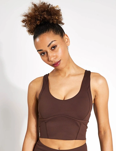 Lilybod Ava Long Sports Bra In Brown